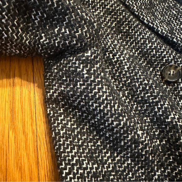 Talbots black and white tweed double breasted jacket blazer - Picture 4 of 9